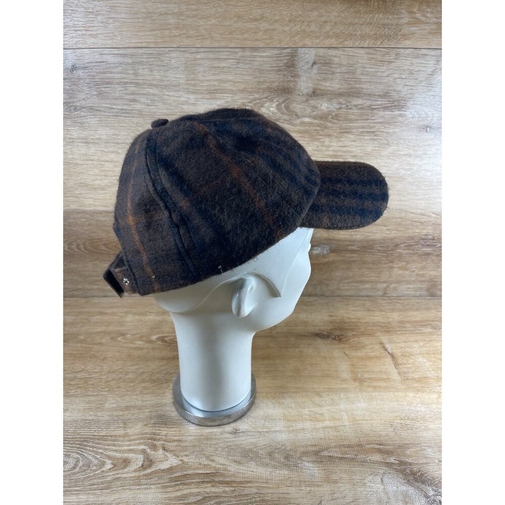 Y2K Burberry London 100% Cashmere Plaid Baseball Hat Cap - Picture 4 of 8